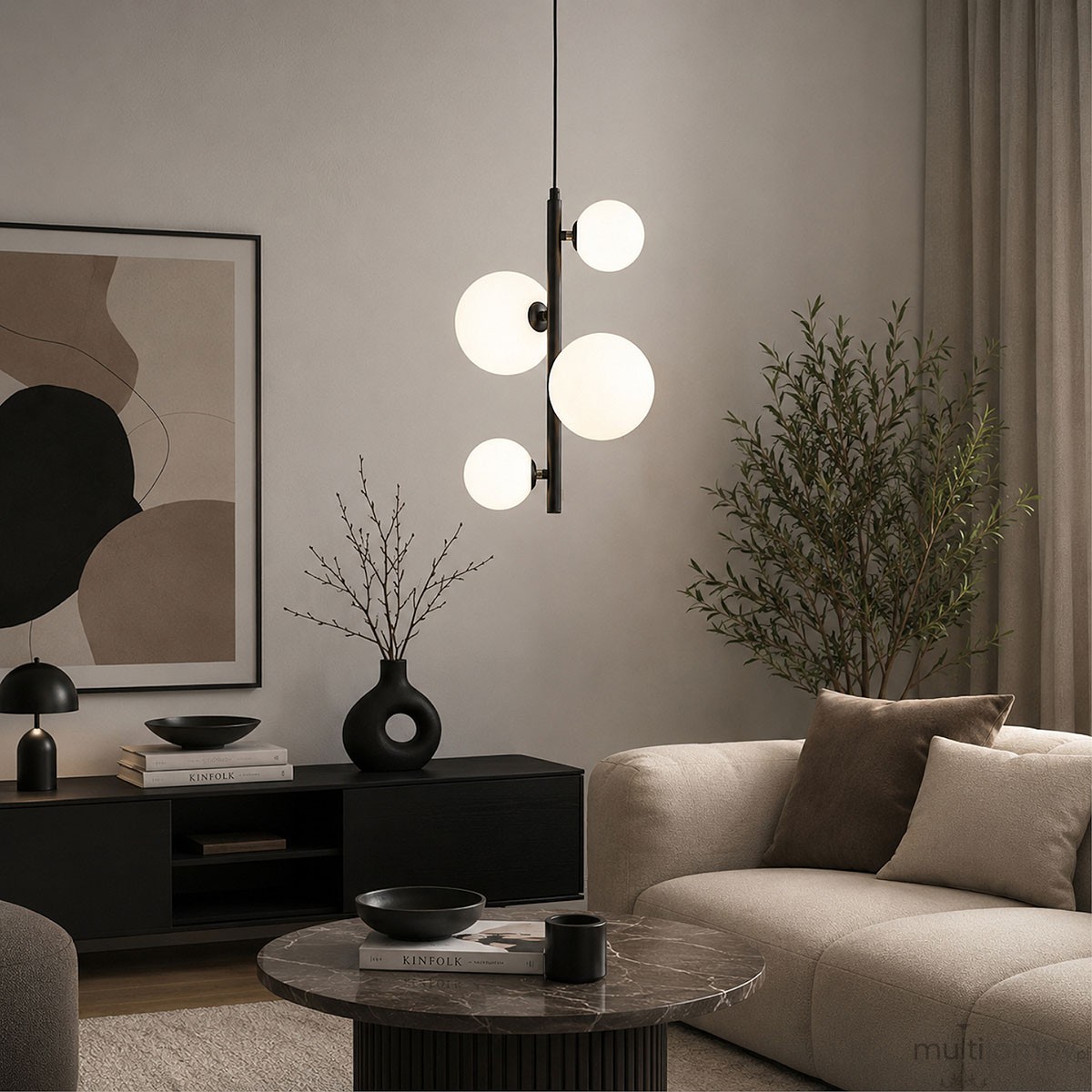 Anubi lampa wisząca 4xG9 czarna 63449