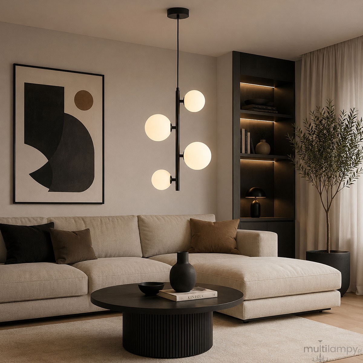 Anri II lampa wisząca 4xG9 czarna 63448