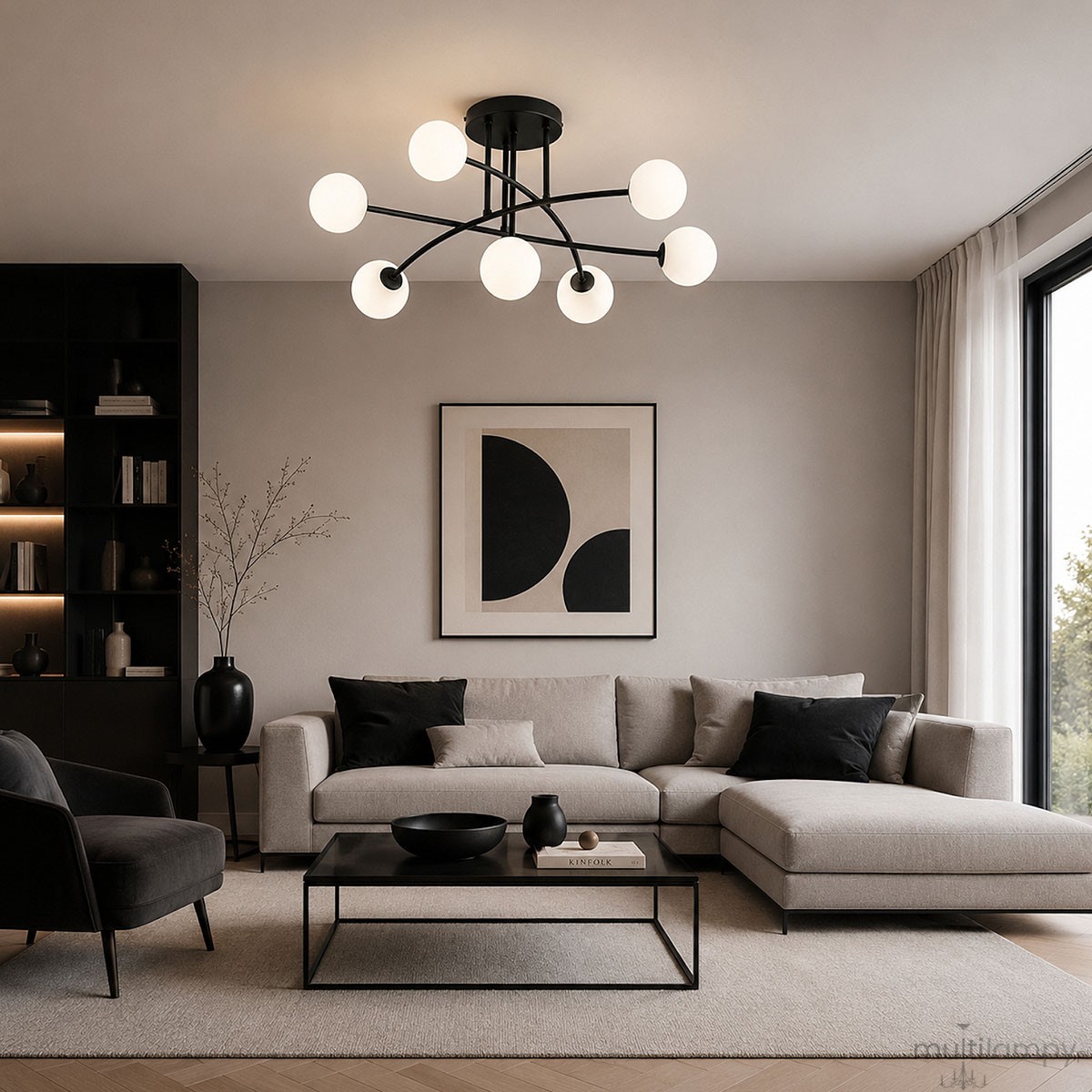 Lavinia lampa sufitowa 7xE27 czarna 63440