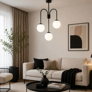 Melbi lampa wisząca 3xE14 czarna 62676