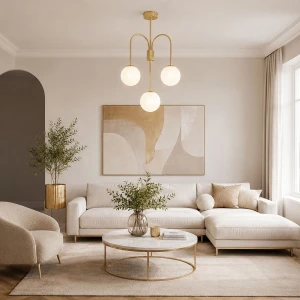 Melbi lampa wisząca 3xE14 złota 62677
