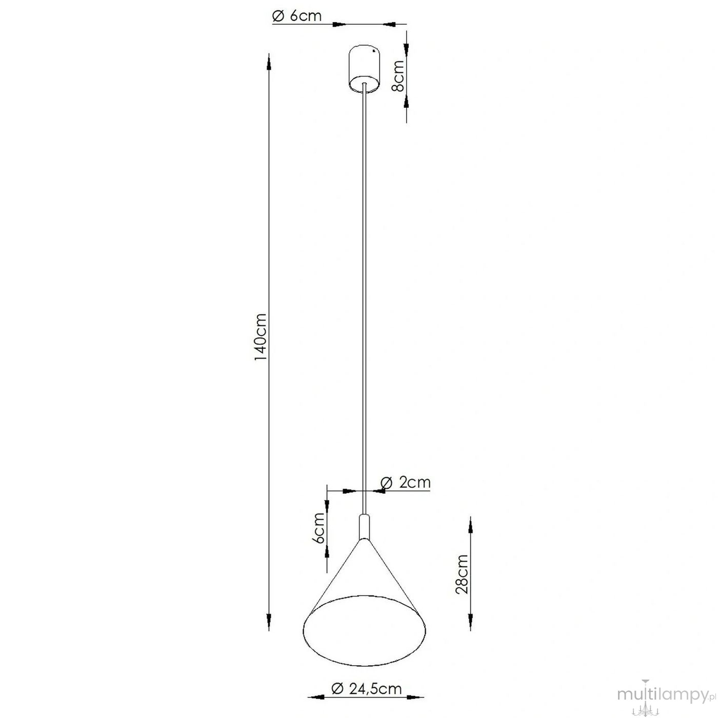 Nox D25 lampa wisząca E27 złota SL.2523
