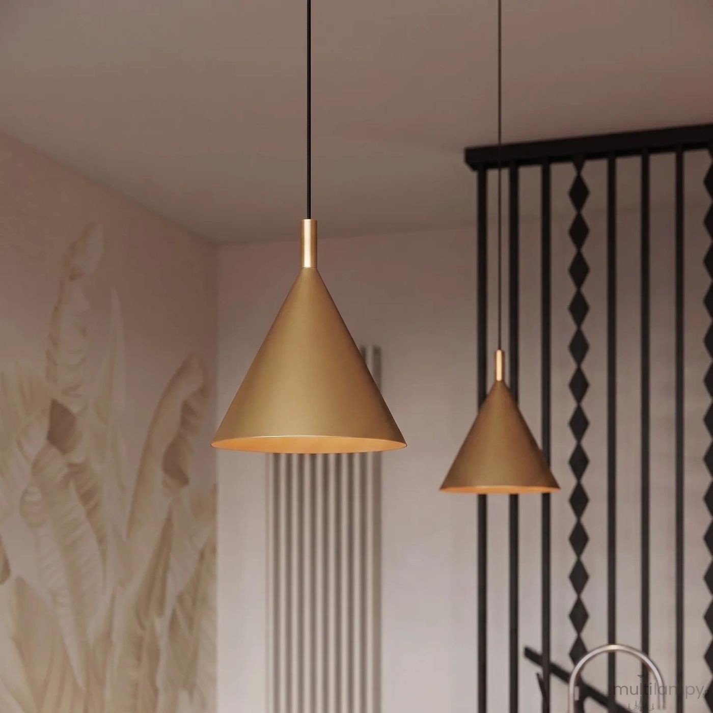 Nox D25 lampa wisząca E27 złota SL.2523