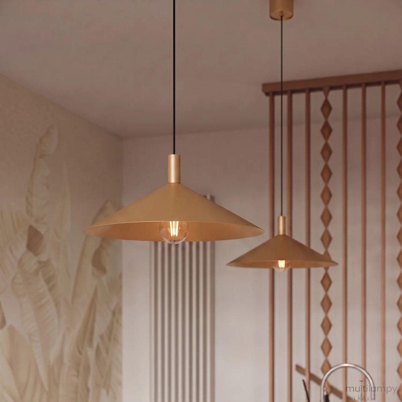 Nox D40 lampa wisząca E27 złota SL.2538