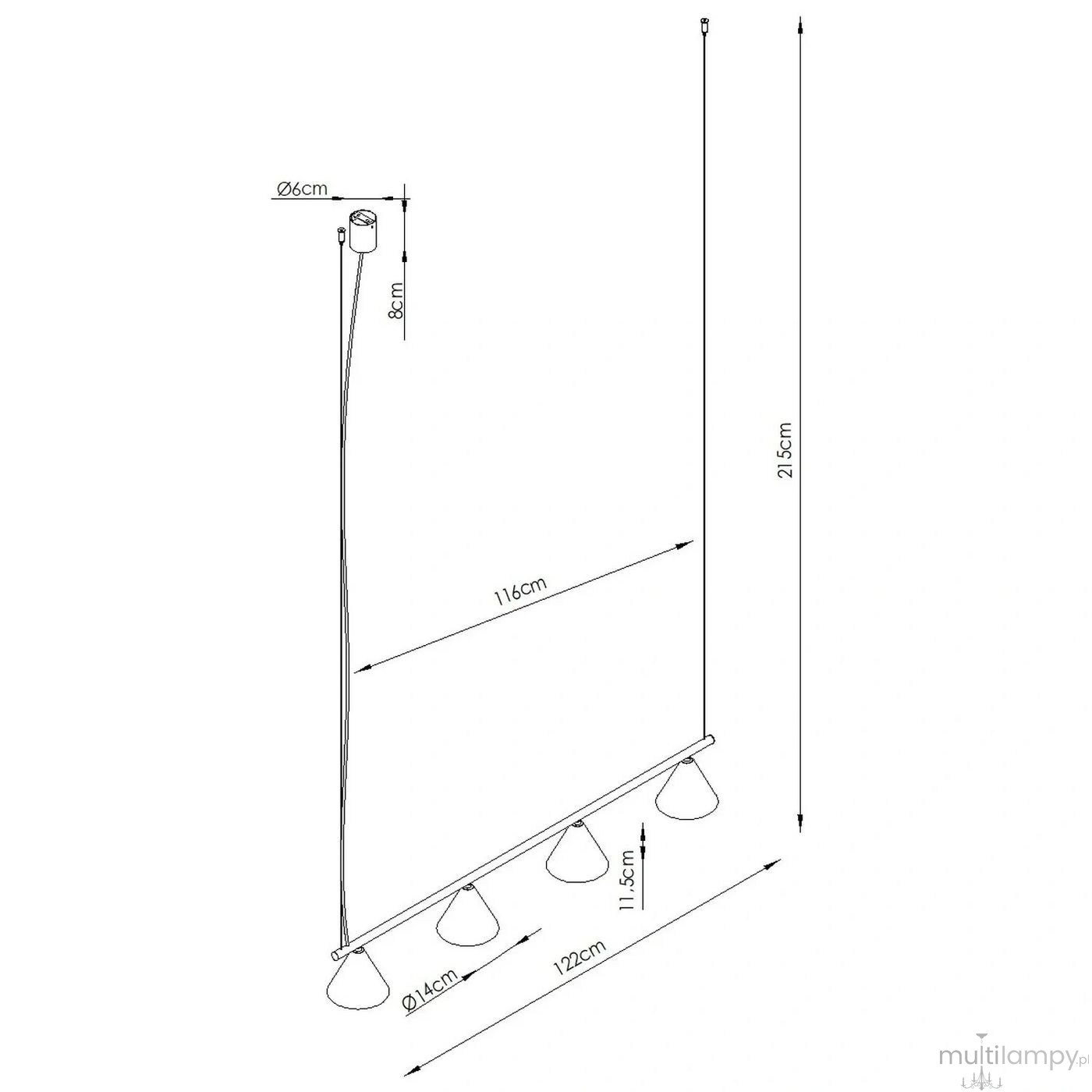 Nox 4L lampa wisząca 4xE14 taupe SL.2557