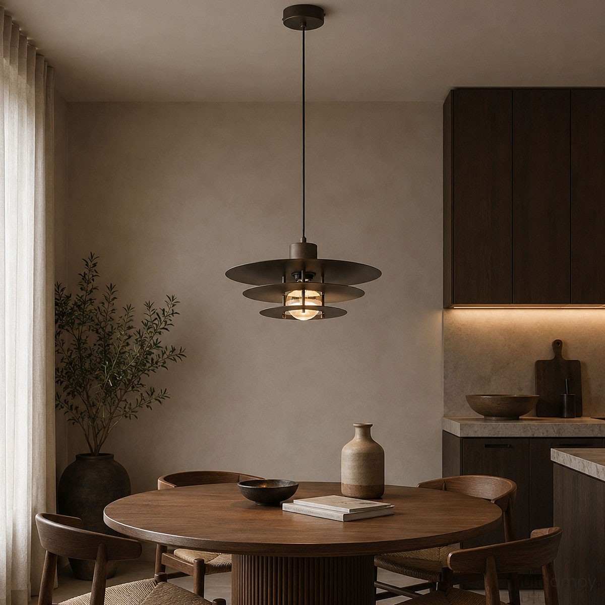 Elen lampa wisząca 1xE27 brązowa 61560