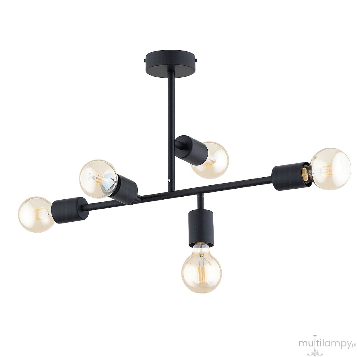 Etomi lampa wisząca 5xE27 czarna 63478