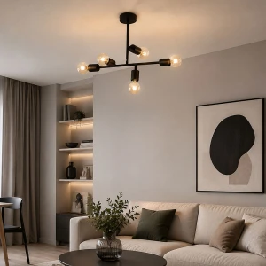 Etomi lampa wisząca 5xE27 czarna 63478