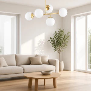 Etomi lampa wisząca 5xE14 złota 63479