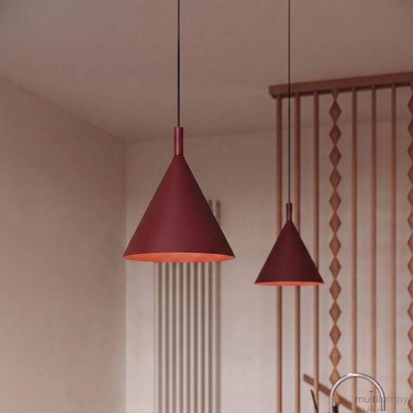Nox D25 lampa wisząca E27 burgund SL.2528