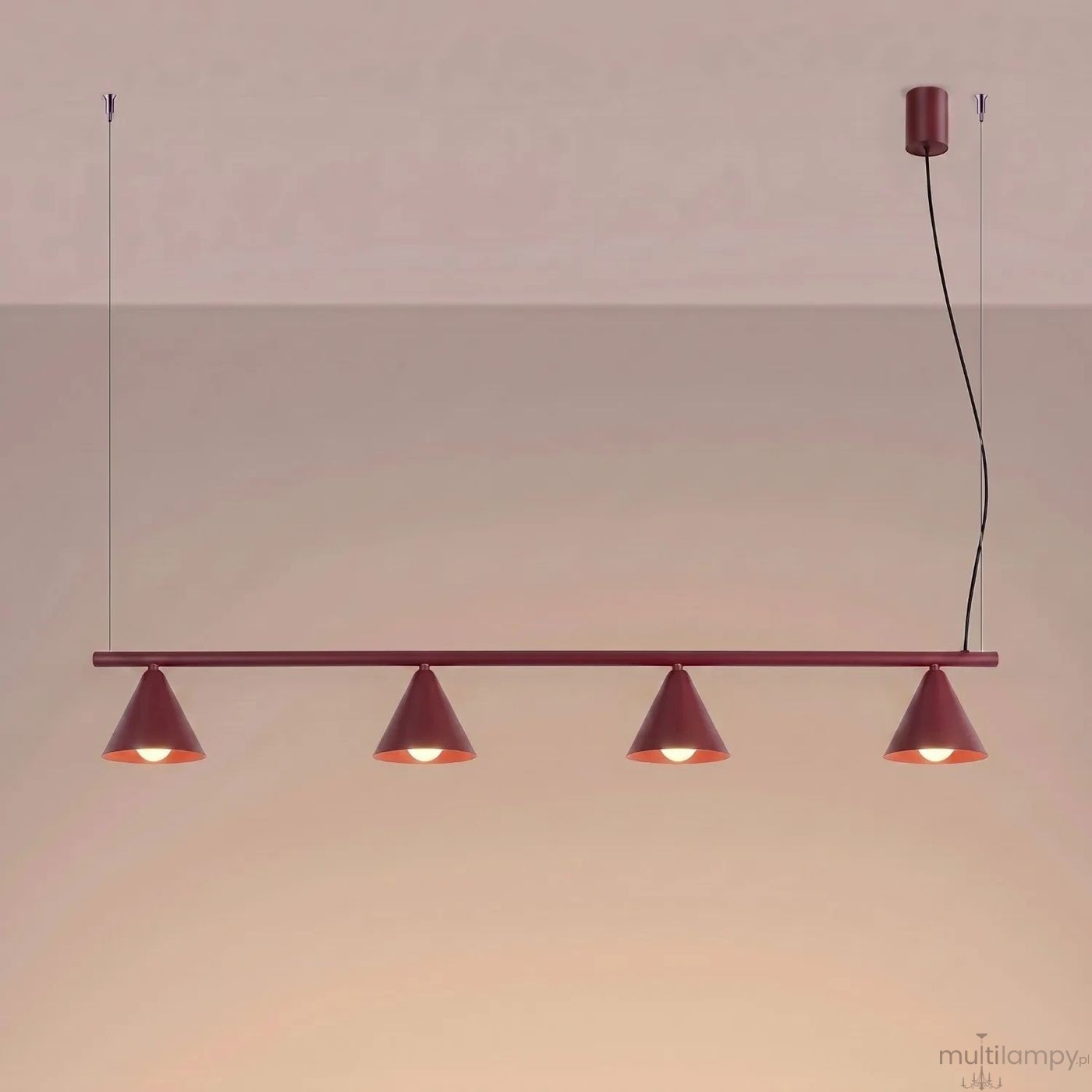 Nox 4L lampa wisząca 4xE14 burgund SL.2558