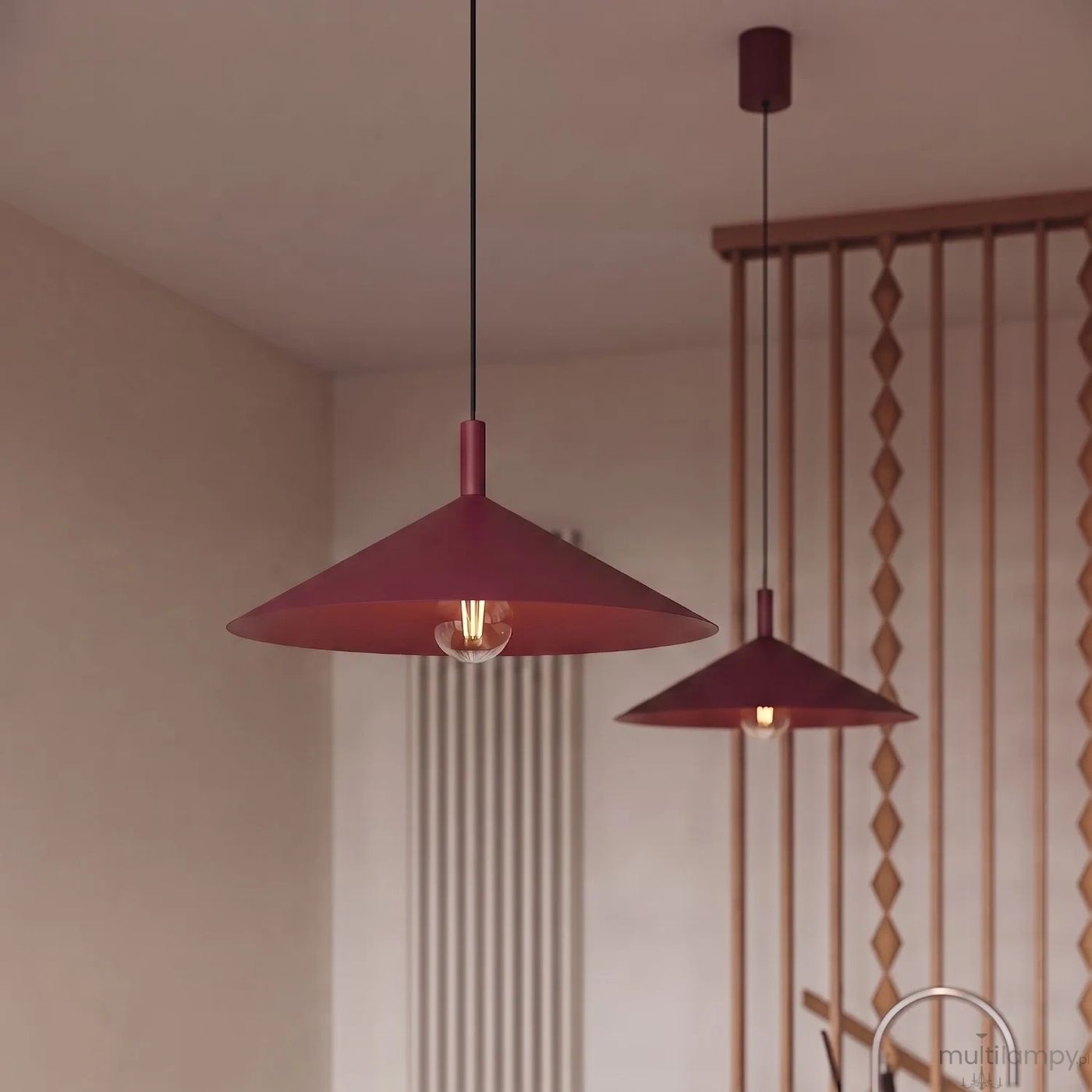 Nox D40 lampa wisząca E27 burgund SL.2543