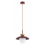 Lometi lampa wisząca 1xE14 bordowa/jasne drewno 61745