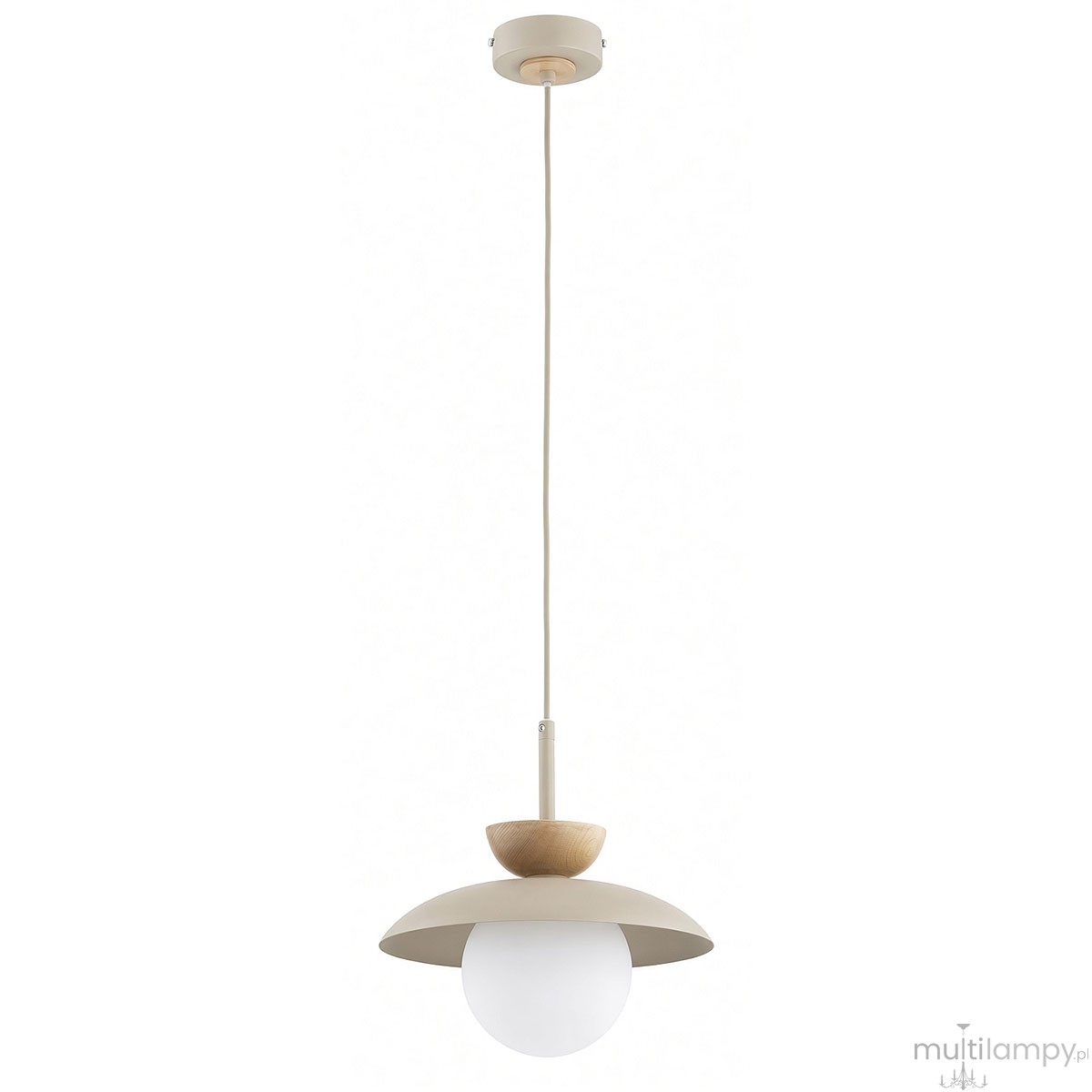 Lometi lampa wisząca 1xE14 beżowa/jasne drewno 61746