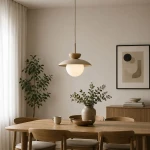 Lometi lampa wisząca 1xE14 beżowa/jasne drewno 61746