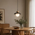 Lometi lampa wisząca 1xE14 brązowa/jasne drewno 61747