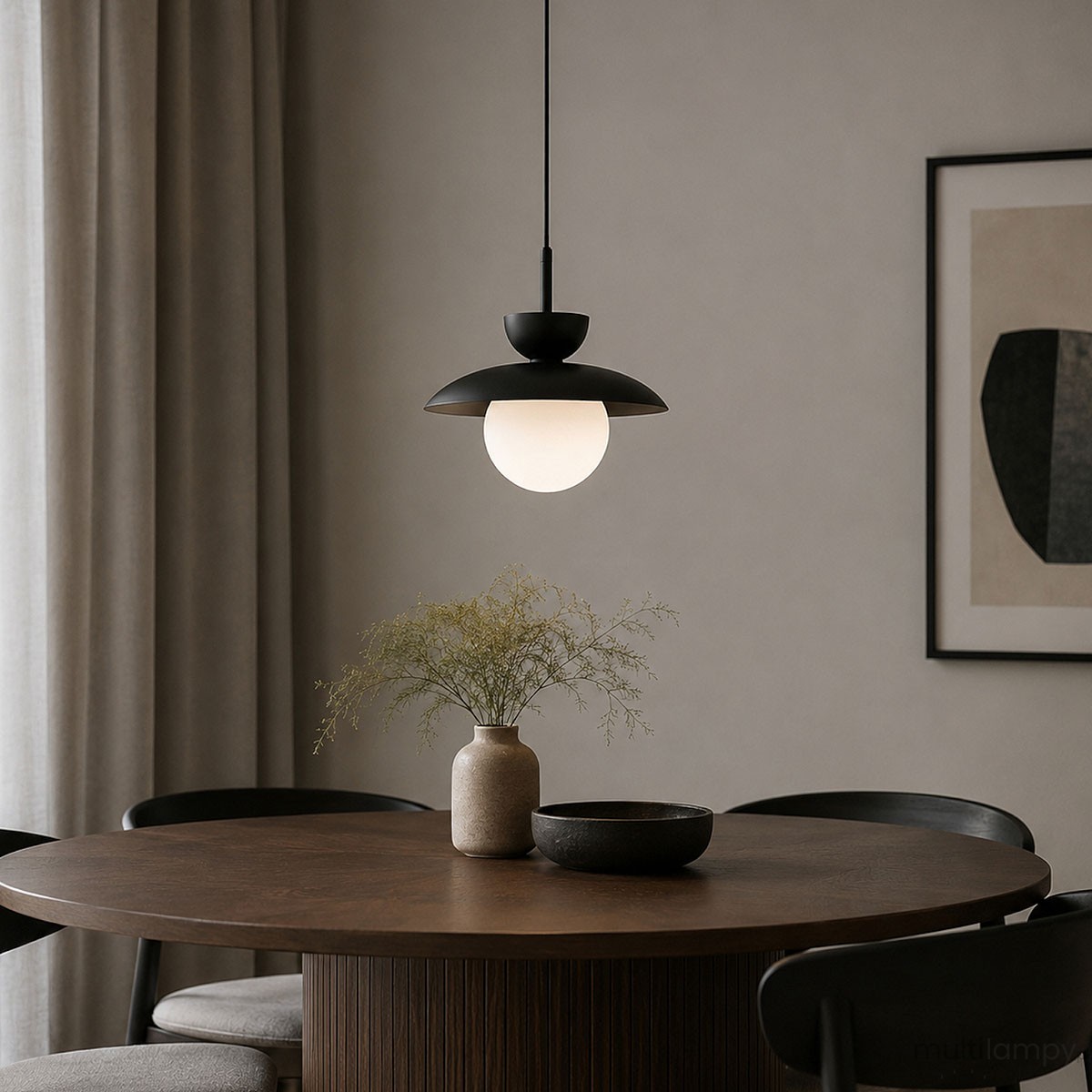 Lometi lampa wisząca 1xE14 czarna 61749