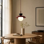 Lometi lampa wisząca 1xE14 bordowa/czarna 61751