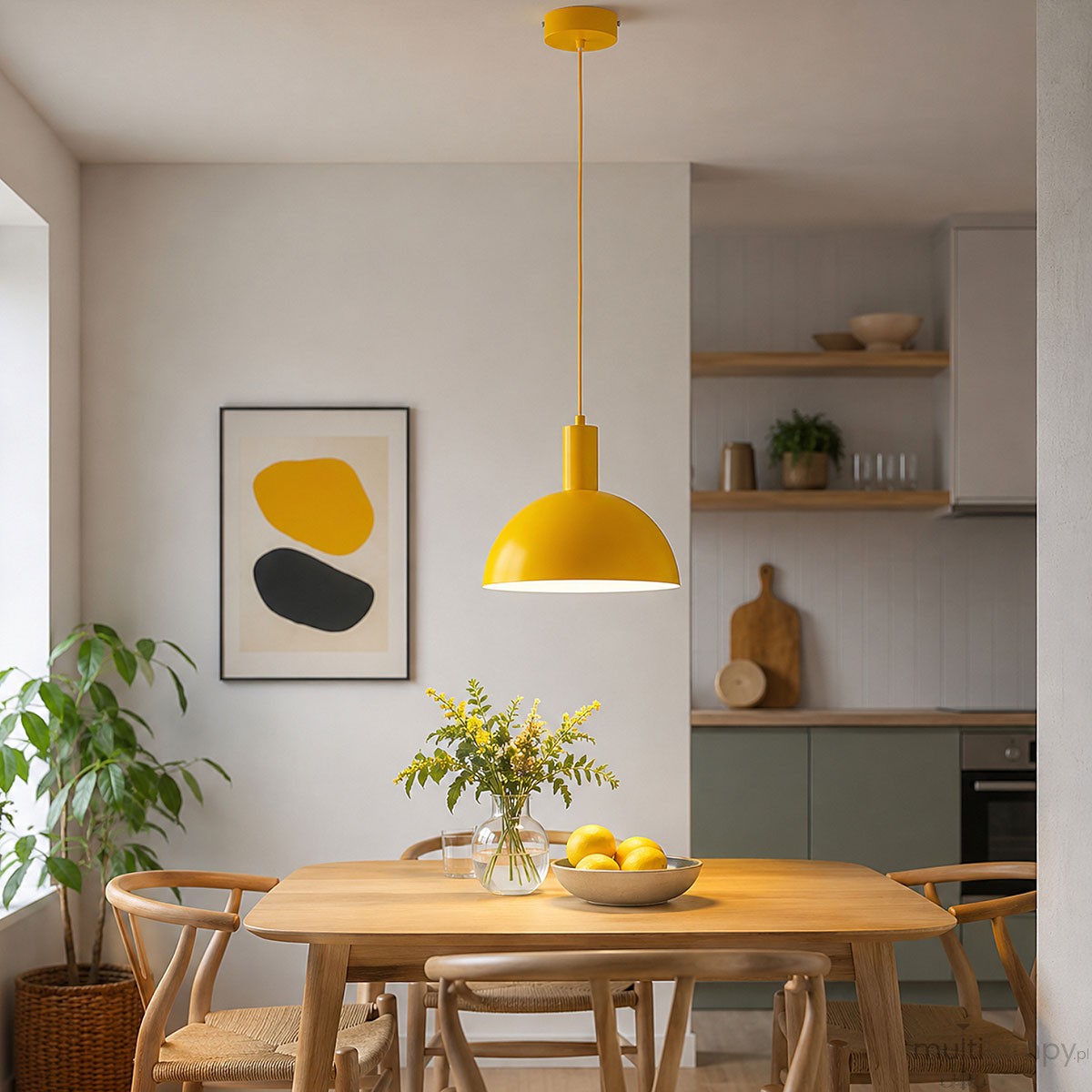 Modesto lampa wisząca 1xE27 żółty 61709