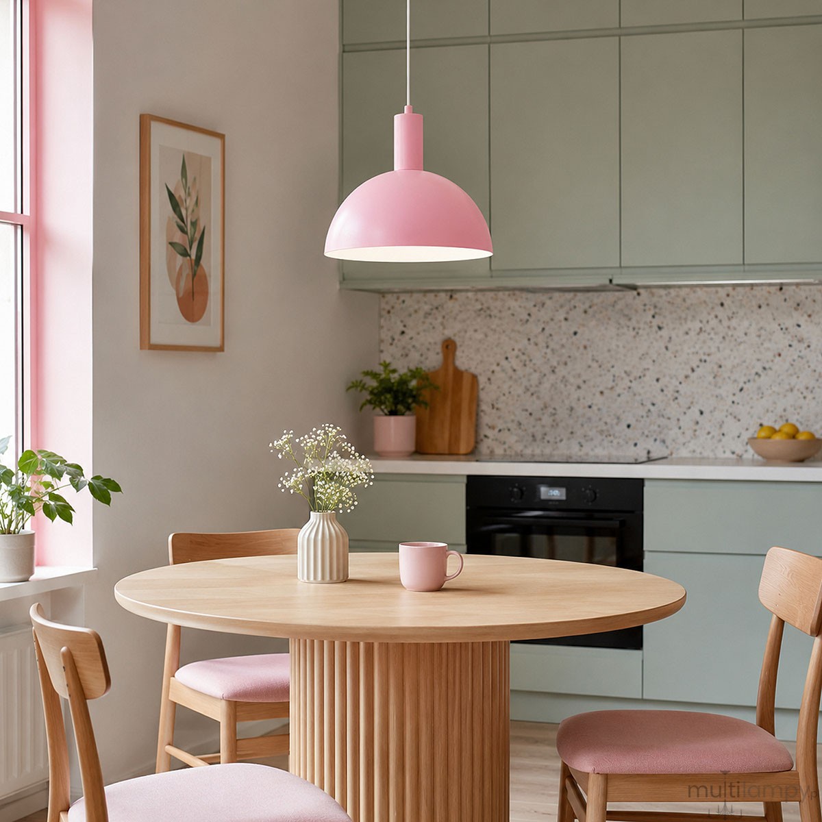Modesto lampa wisząca 1xE27 różowa 61712