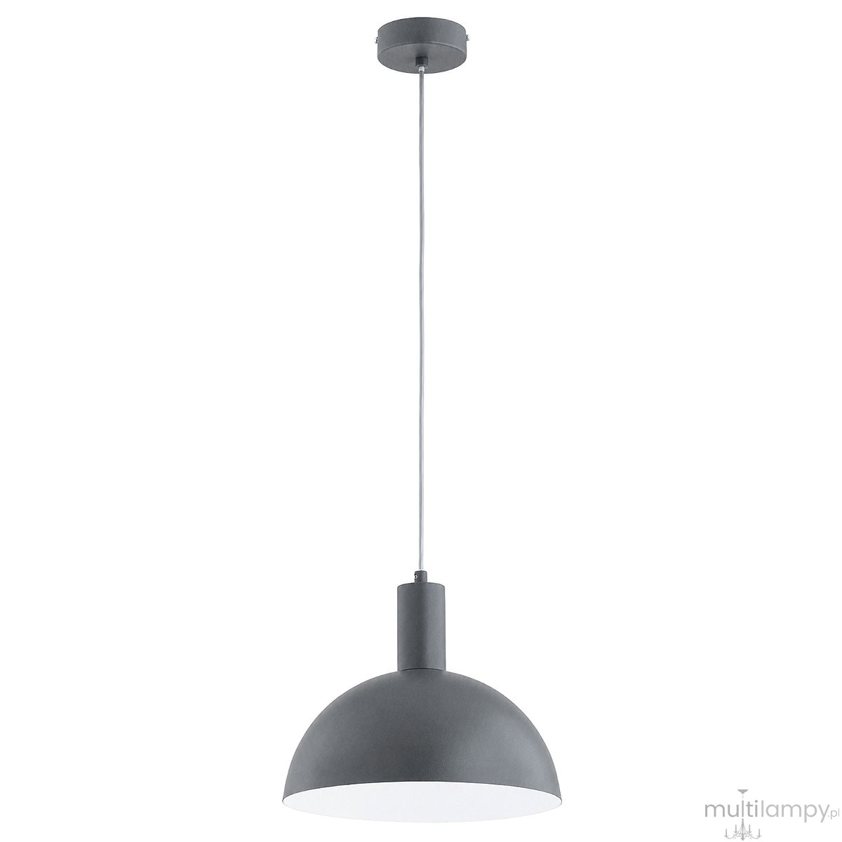 Modesto lampa wisząca 1xE27 szara 61713