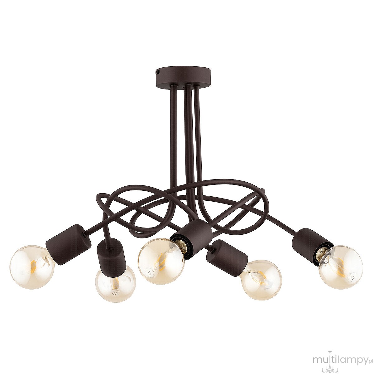 Nemi lampa wisząca 5xE27 ciemny brąz 63470