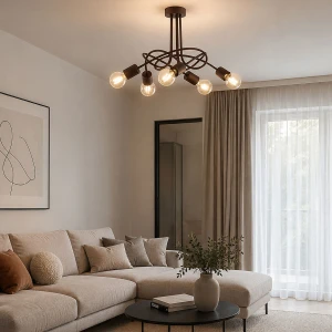 Nemi lampa wisząca 5xE27 ciemny brąz 63470