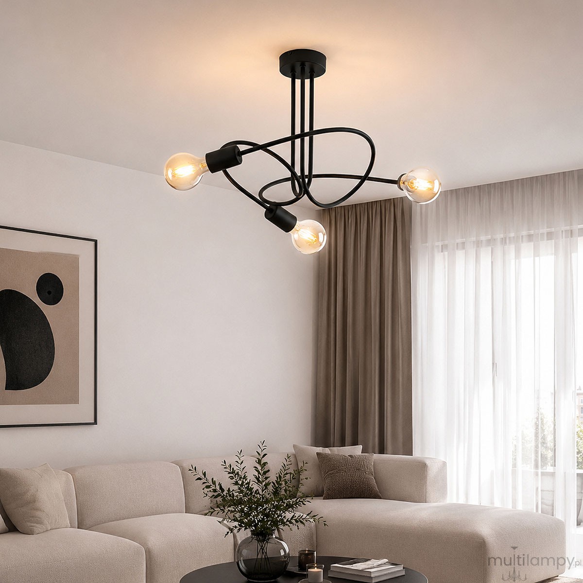 Empera lampa wisząca 3xE27 czarna 62693