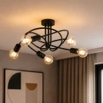 Sela lampa sufitowa 5xE27 czarna 63469
