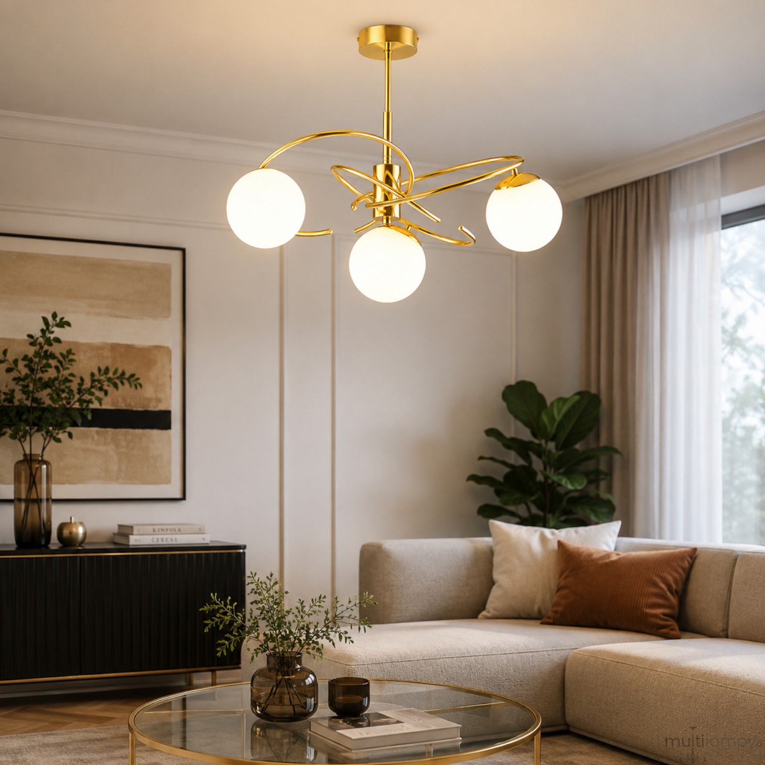 Lipsa lampa wisząca 3xE14 złota 62699