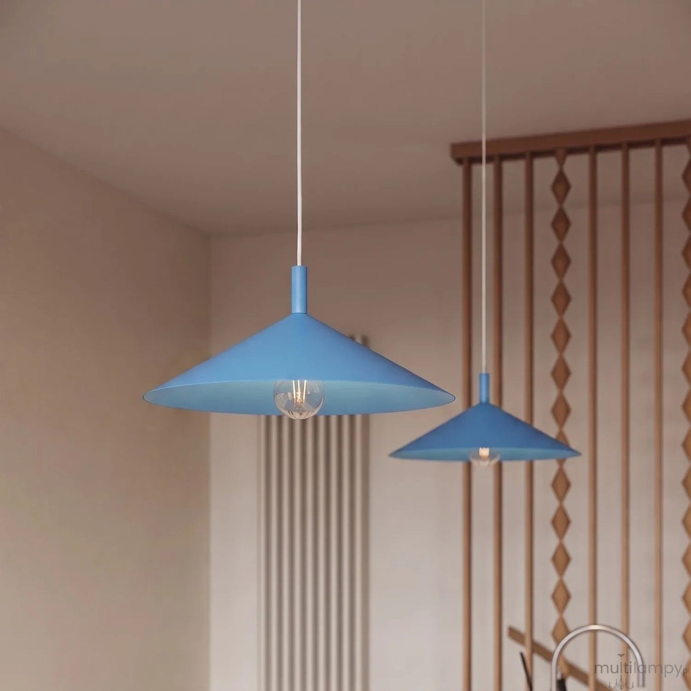 Nox D40 lampa wisząca E27 błękitna SL.2550