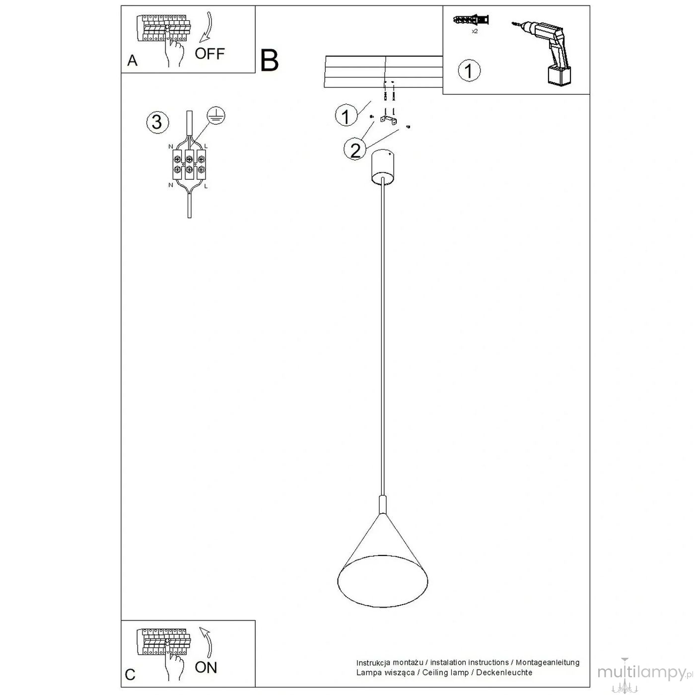 Nox D25 lampa wisząca E27 brązowa SL.2534