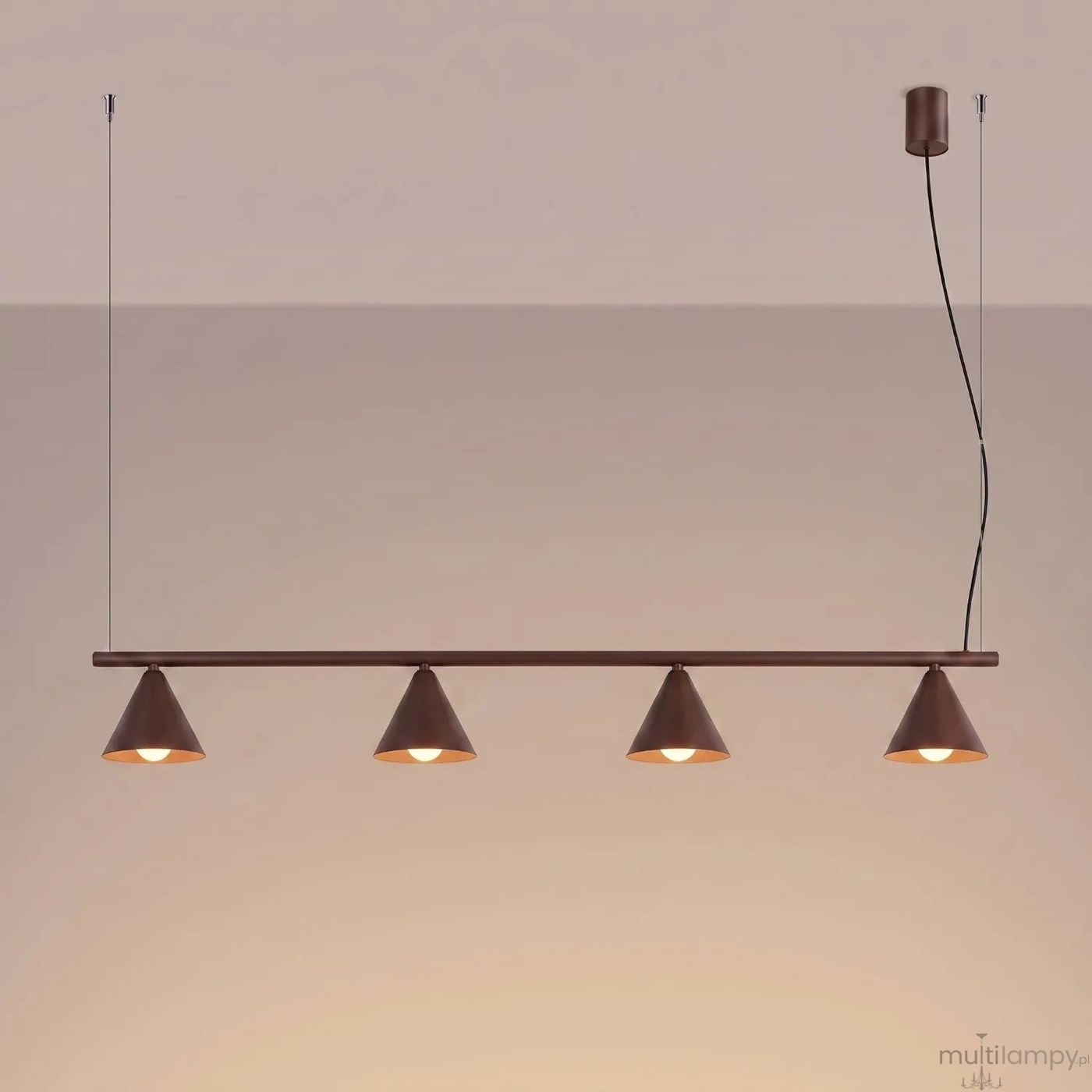 Nox 4L lampa wisząca 4xE14 brązowa SL.2564