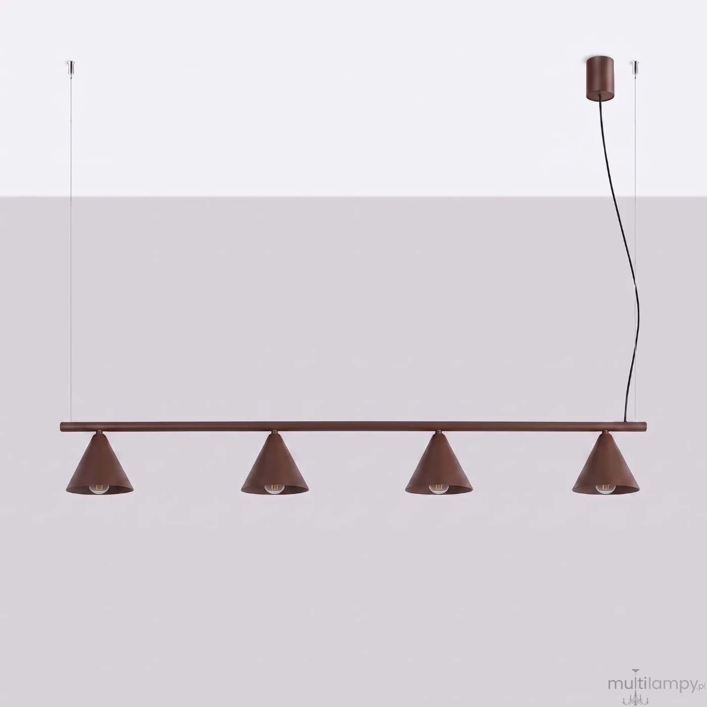 Nox 4L lampa wisząca 4xE14 brązowa SL.2564