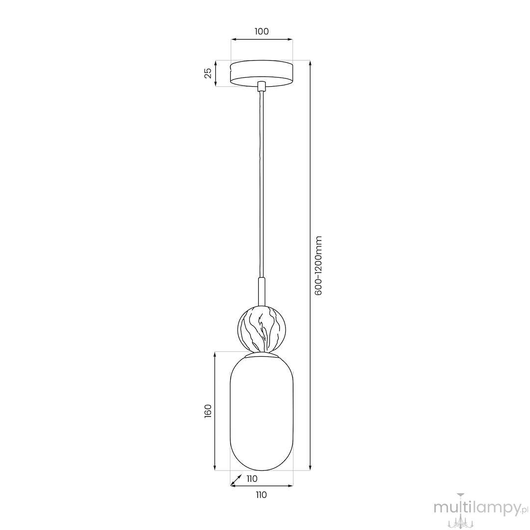 Crema lampa wisząca 1xE14 taupe MLP2812