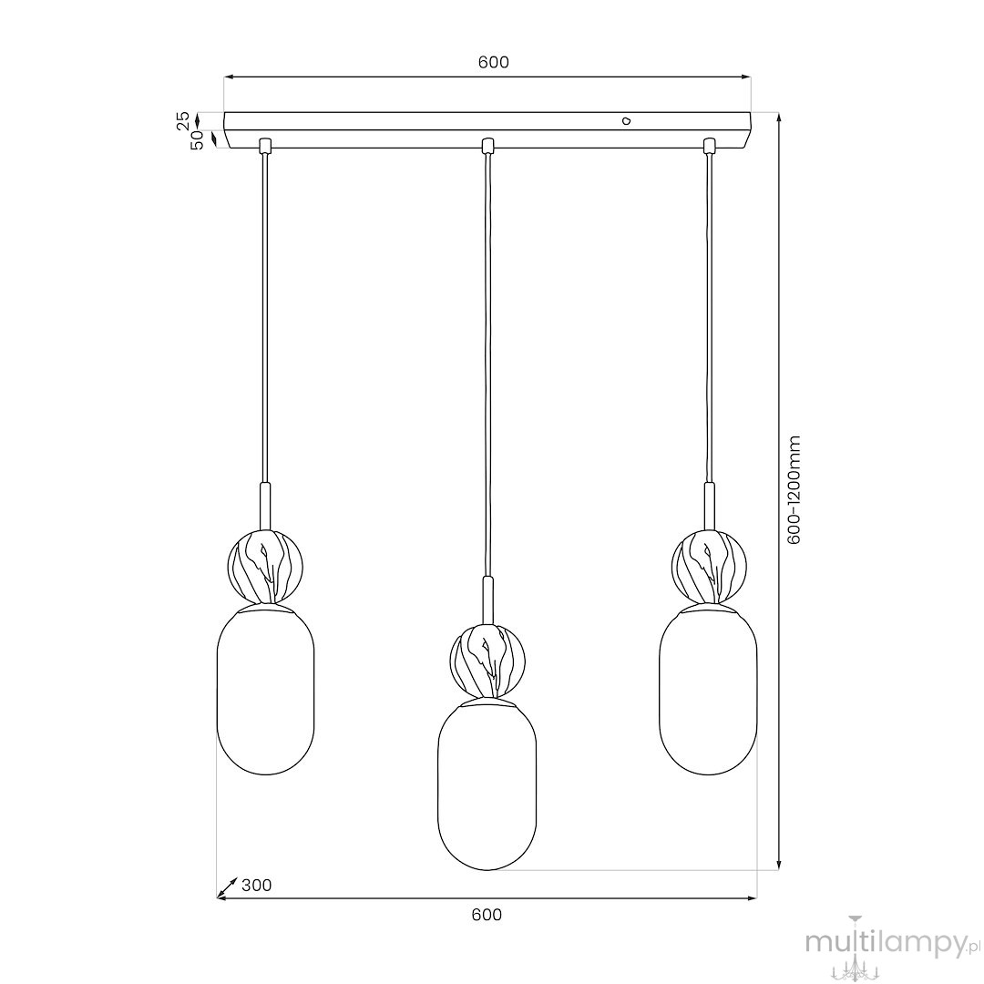 Crema lampa wisząca 3xE14 taupe MLP2813