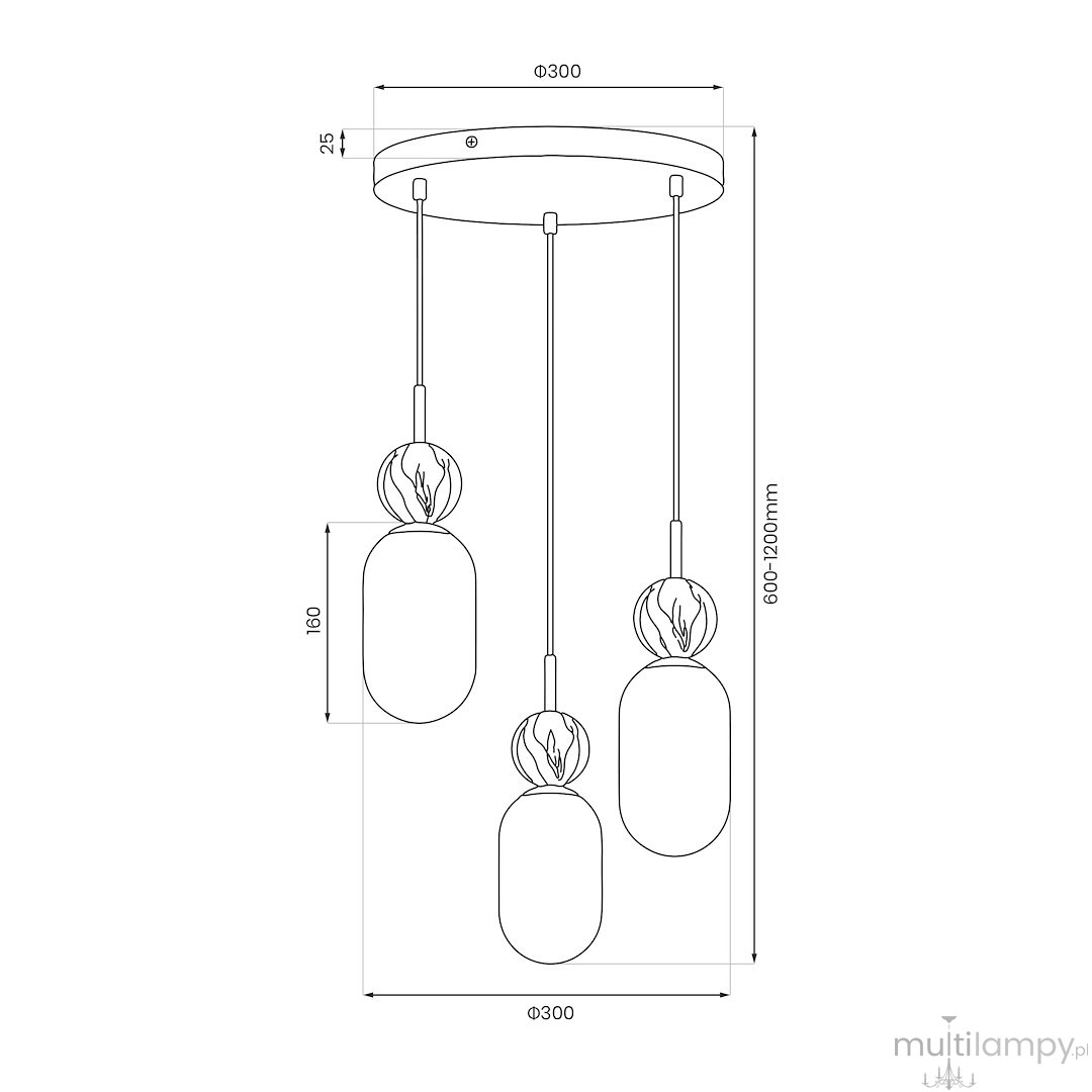 Crema lampa wisząca 3xE14 taupe MLP2814
