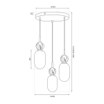 Crema lampa wisząca 3xE14 taupe MLP2814