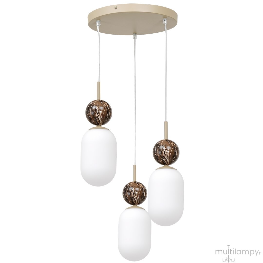Crema lampa wisząca 3xE14 taupe MLP2814