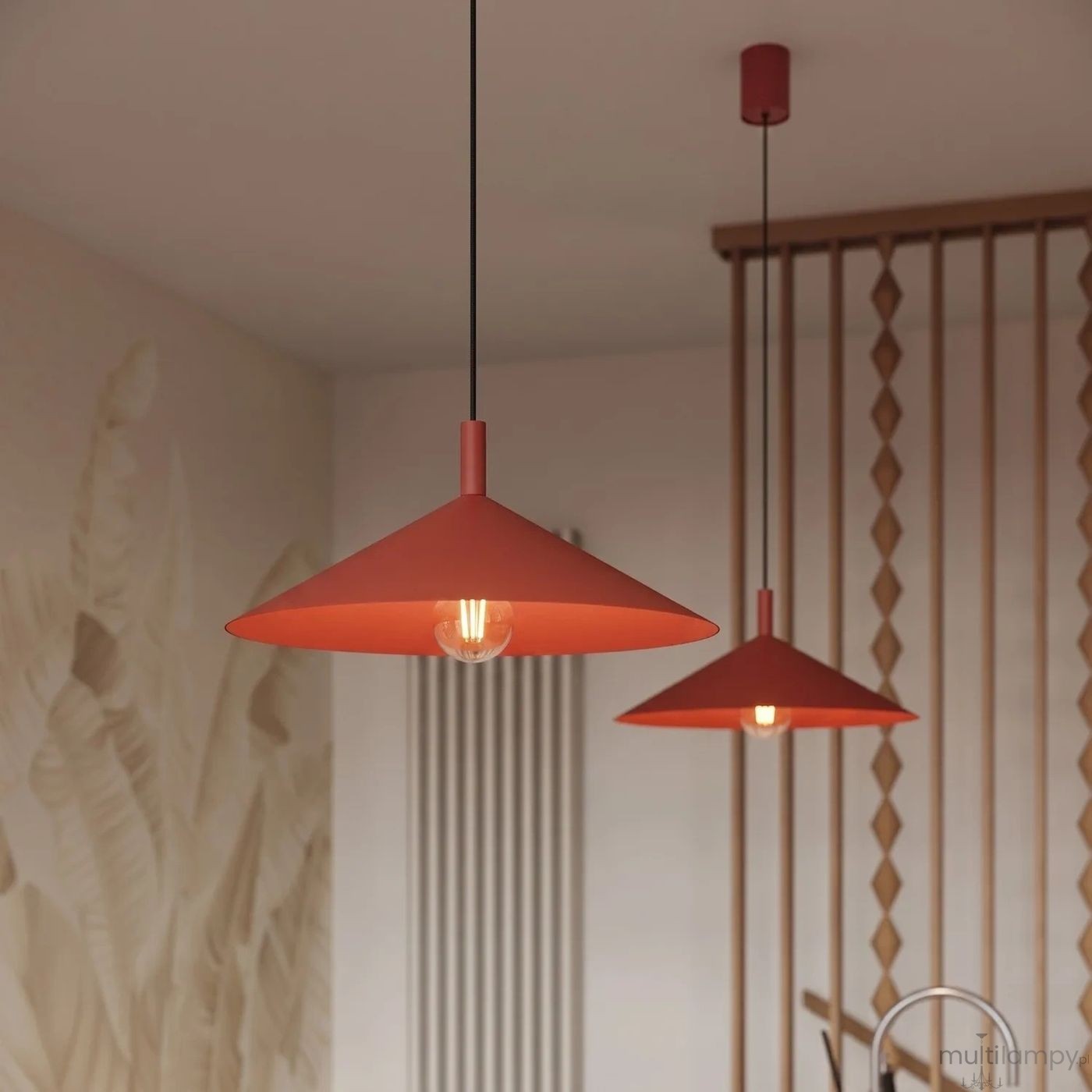 Nox D40 lampa wisząca E27 czerwona SL.2548
