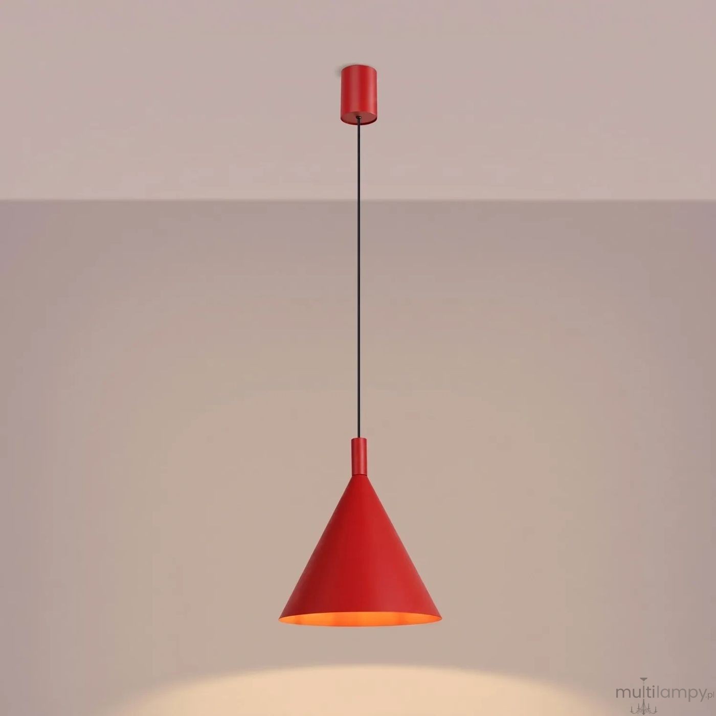 Nox D25 lampa wisząca E27 czerwona SL.2533
