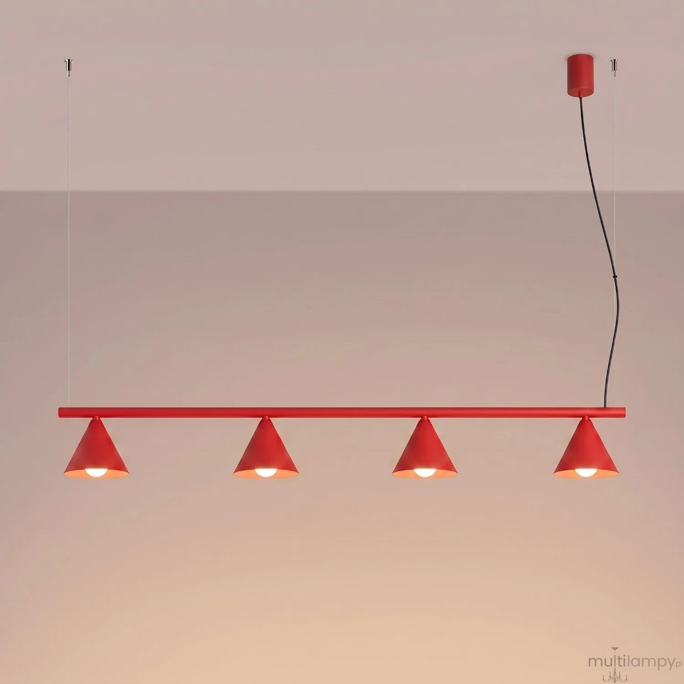 Nox 4L lampa wisząca 4xE14 czerwona SL.2563