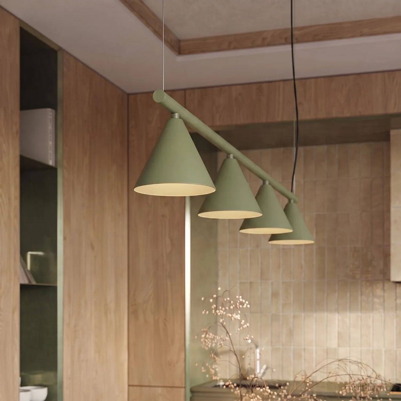 Nox 4L lampa wisząca 4xE14 szałwiowa SL.2561