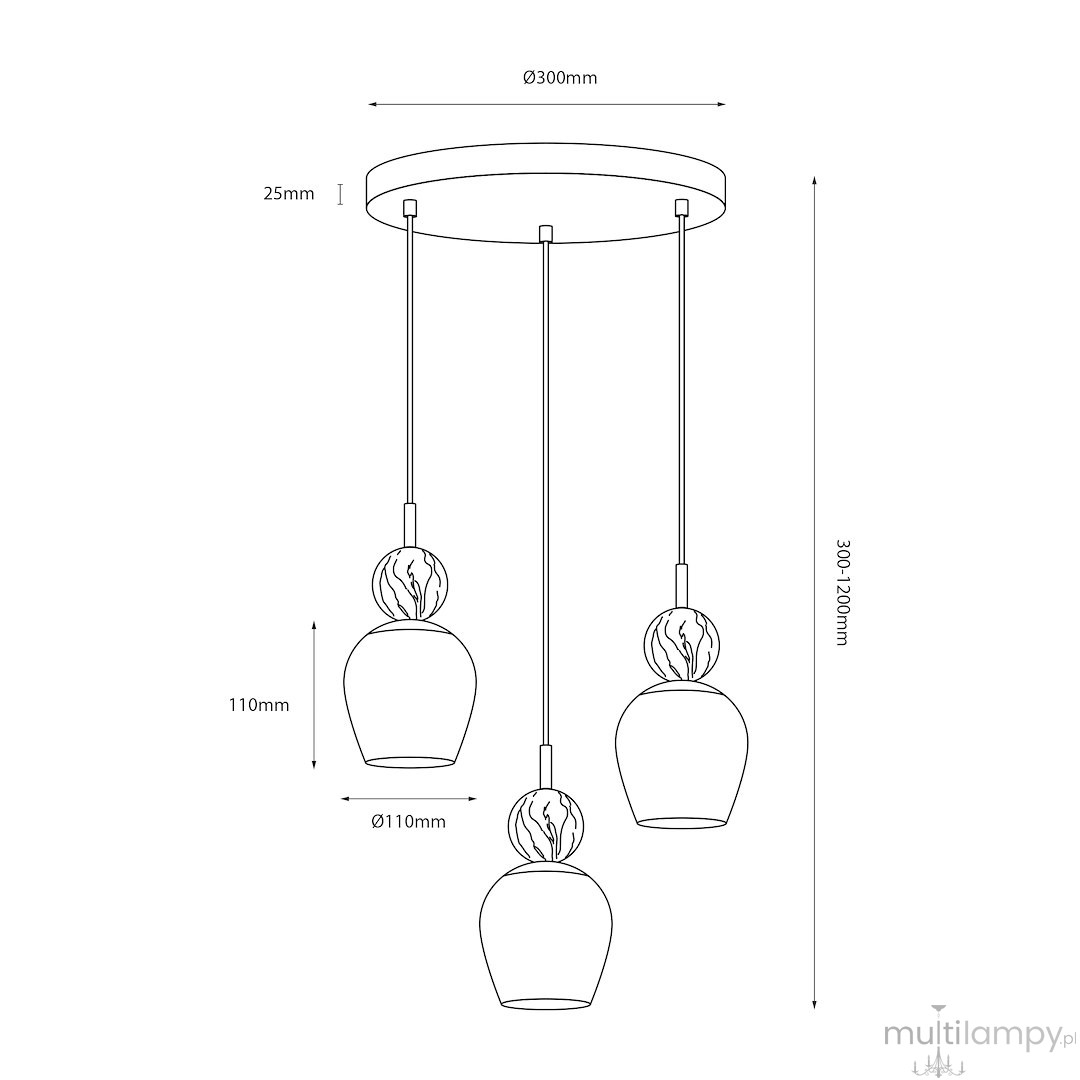 Carrara lampa wisząca 3xE14 taupe MLP2810