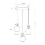Carrara lampa wisząca 3xE14 taupe MLP2810
