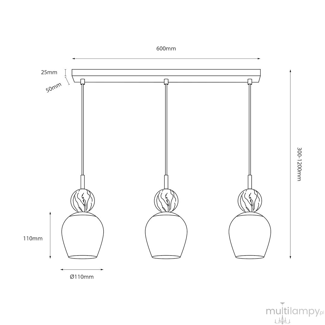 Carrara lampa wisząca 3xE14 taupe MLP2809