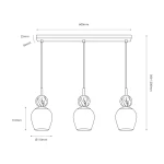 Carrara lampa wisząca 3xE14 taupe MLP2809