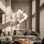 Carrara lampa wisząca 7xE14 taupe MLP2811