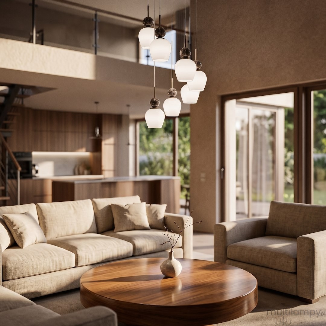Carrara lampa wisząca 7xE14 taupe MLP2811