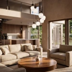 Carrara lampa wisząca 7xE14 taupe MLP2811